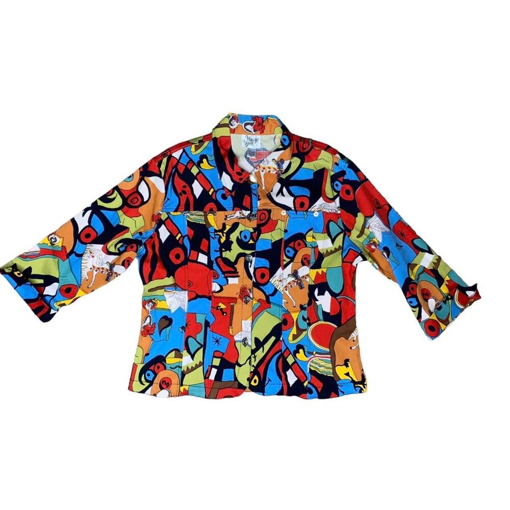 Midnight Velvet Kaktus Art to Wear Jean Jacket